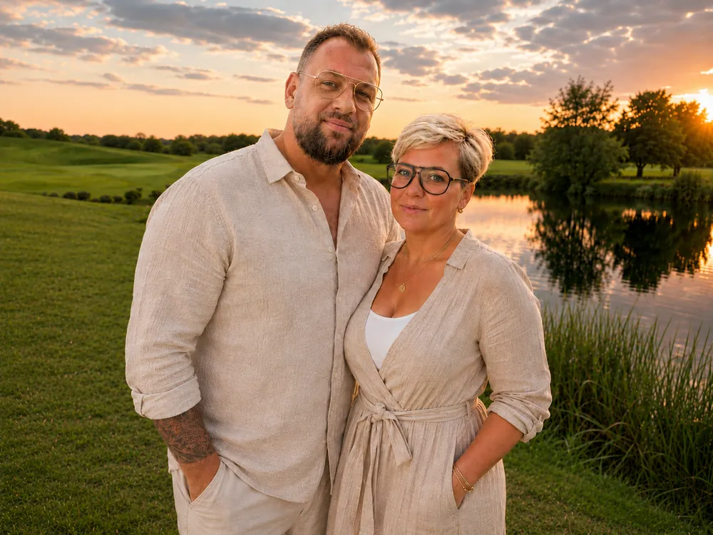 Christian und Christin, die Gründer von Adriatic, bei Sonnenuntergang